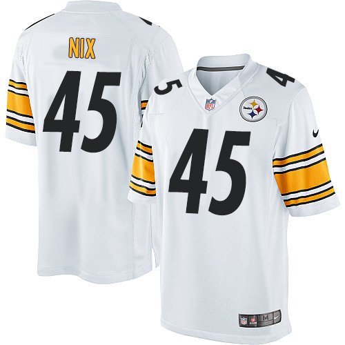 Men's Limited Roosevelt Nix Nike Jersey White Road - #45 NFL Pittsburgh Steelers